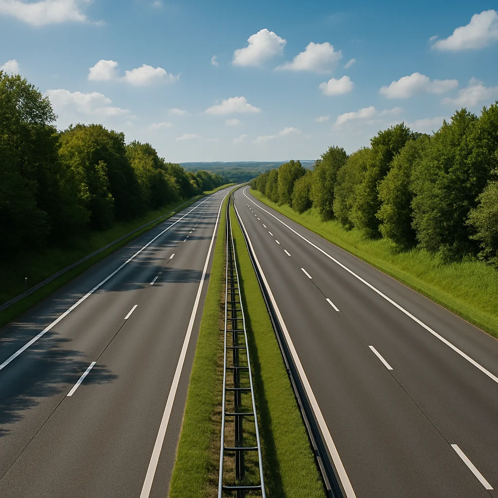 Autoroute représentant les courses longues distances en taxi dans le Grand Est et en France